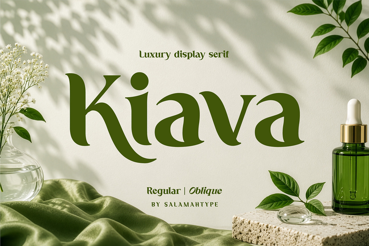 Kiava – Luxury Display Serif, a Serif Font by Salamahtype (Photo 1 of 8)