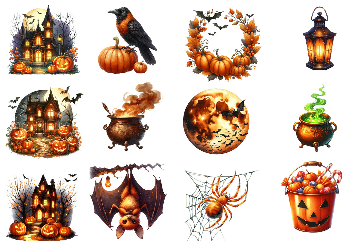 Watercolor Amber Halloween, an Illustration by Designworld (Photo 3 of 6)