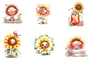 Whimsical Sunflower Summer Clipart, a Seasonal Illustration by CreationArt (Thumbnail 2 of 5)