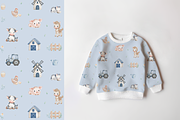 Farm Animals & Tractor Pattern Set, a Pattern Graphic by tetiartline (Thumbnail 4 of 8)