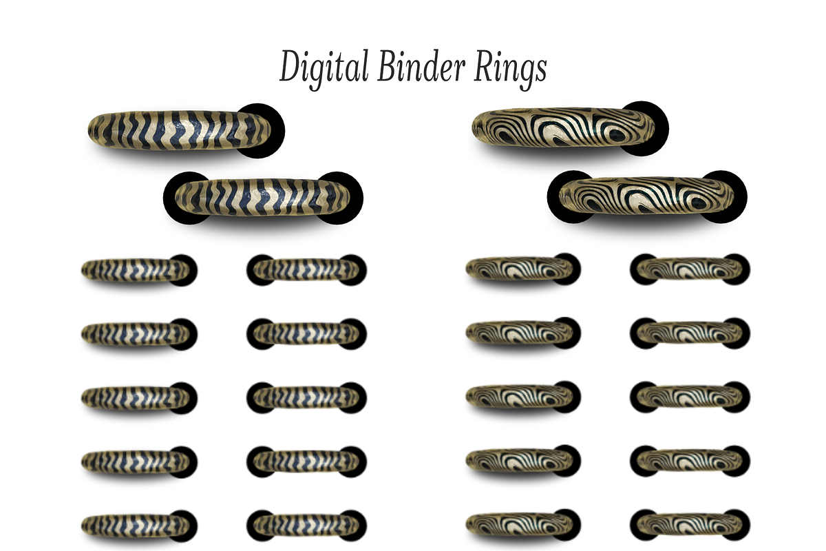 Digital Binder Rings in 2 Tone Gold, an Object Graphic by 3PointsCreative (Photo 2 of 7)