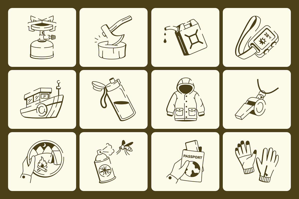 Adventure Drawing Art Set, an Outline Icon by Vectors Market (Photo 5 of 8)
