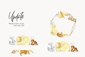 Baking. Watercolor Clipart, PNG