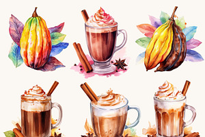 Watercolor Sacred Cocoa Clipart