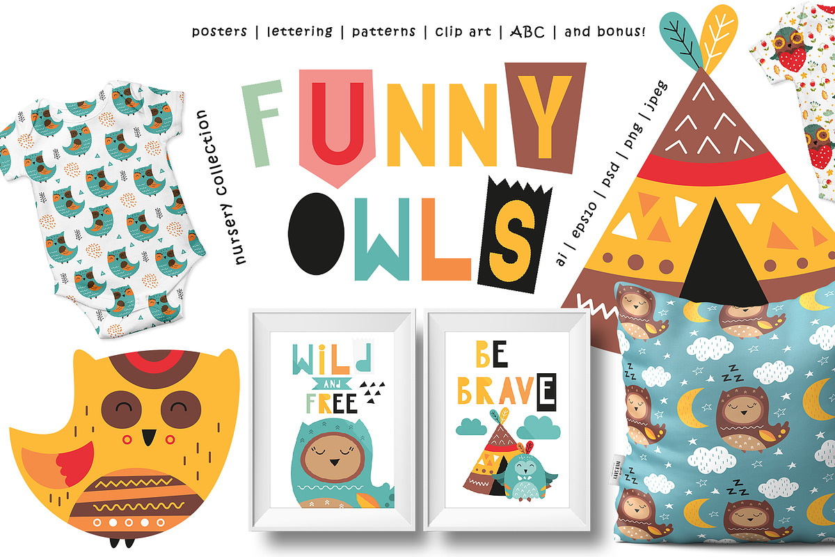 Nursery Art Funny Owls, an Animal Illustration by Nursery Art (Photo 1 of 9)