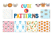 Seamless patterns with cute animals, an Animal Illustration by Helen Sko (Thumbnail 1 of 4)