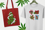 Christmas Cannabis collection, a Seasonal Illustration by SecondOfJuly (Thumbnail 3 of 5)