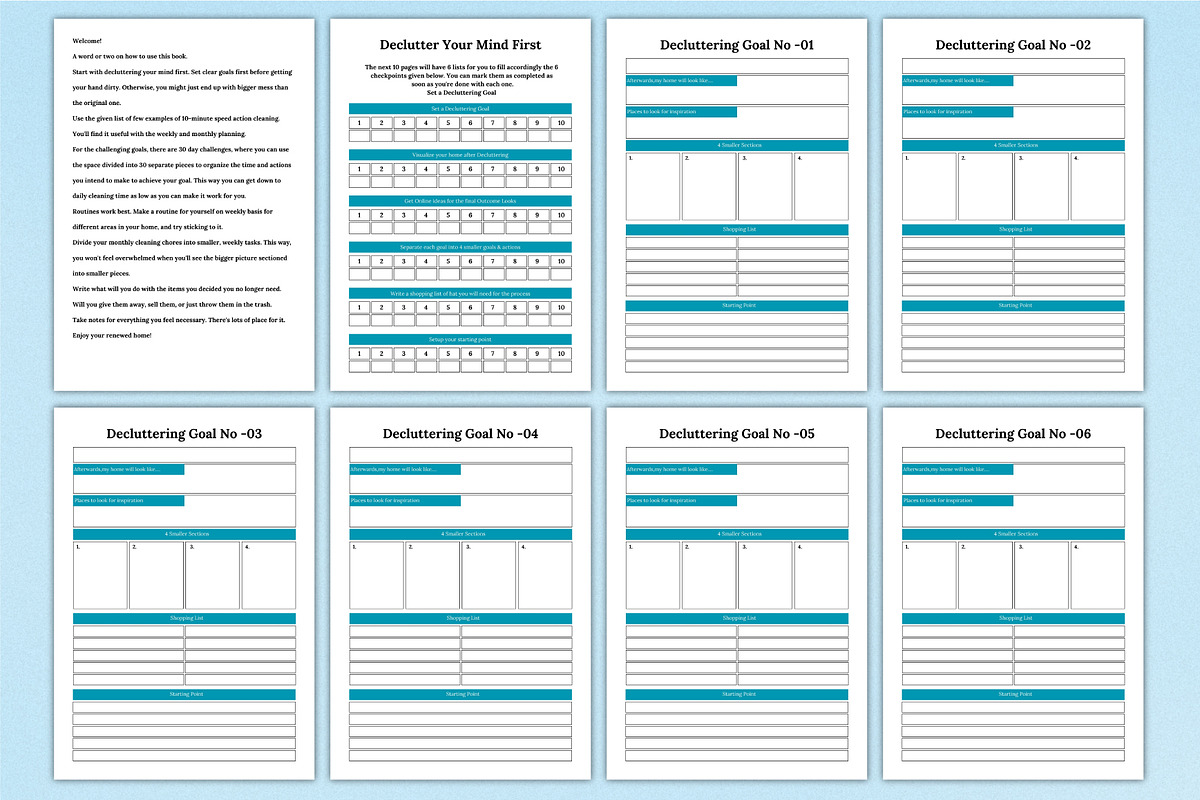 Decluttering Planner & Workbook, a Stationery Template by Shumaya (Photo 2 of 5)