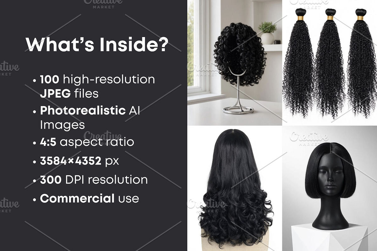 Black Hair Wig Stock Photos, a Beauty & Fashion Photo by Selenique Studio (Photo 2 of 11)