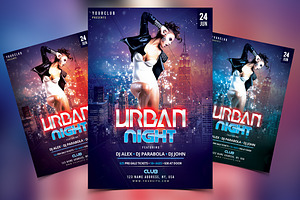 Urban Night - PSD Flyer Template, a Flyer Template by PixelsDesign