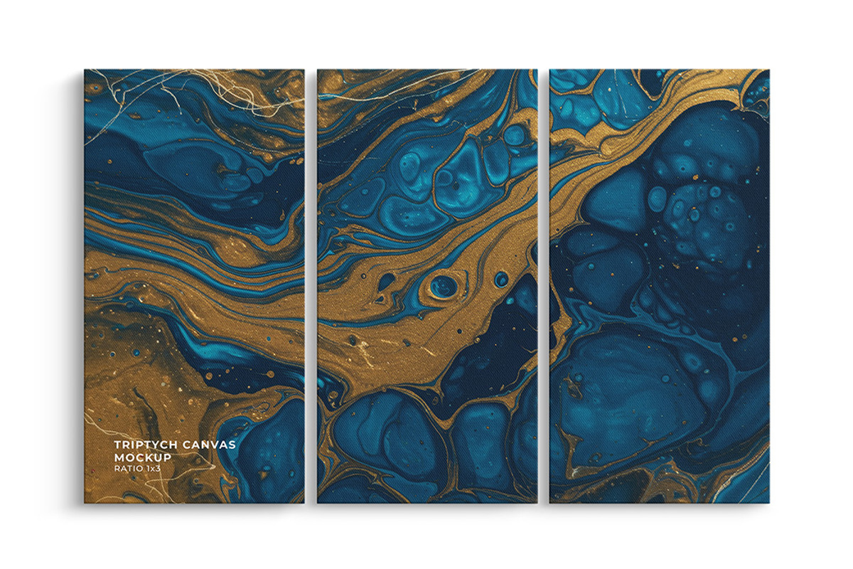 Triptych Canvas Mockup – Ratio 1x2, a Merchandise Mockup by Mockups by Carlos Viloria (Photo 3 of 7)