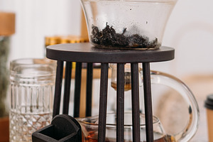 Glass teapot healthy herbal drink brew ceremony, a Food & Drink Photo by Photo Drive Studio