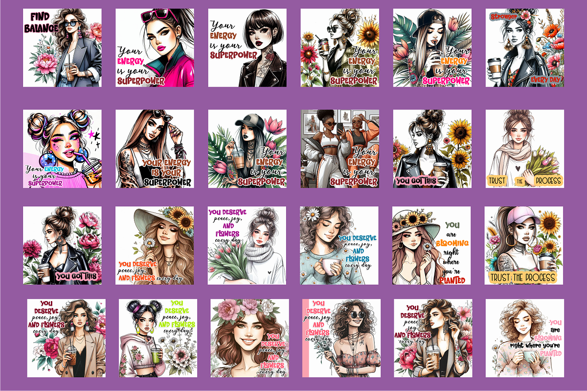 Square coaster GIRL Motivational, a Person Illustration by ElenazlataArt (Photo 6 of 6)