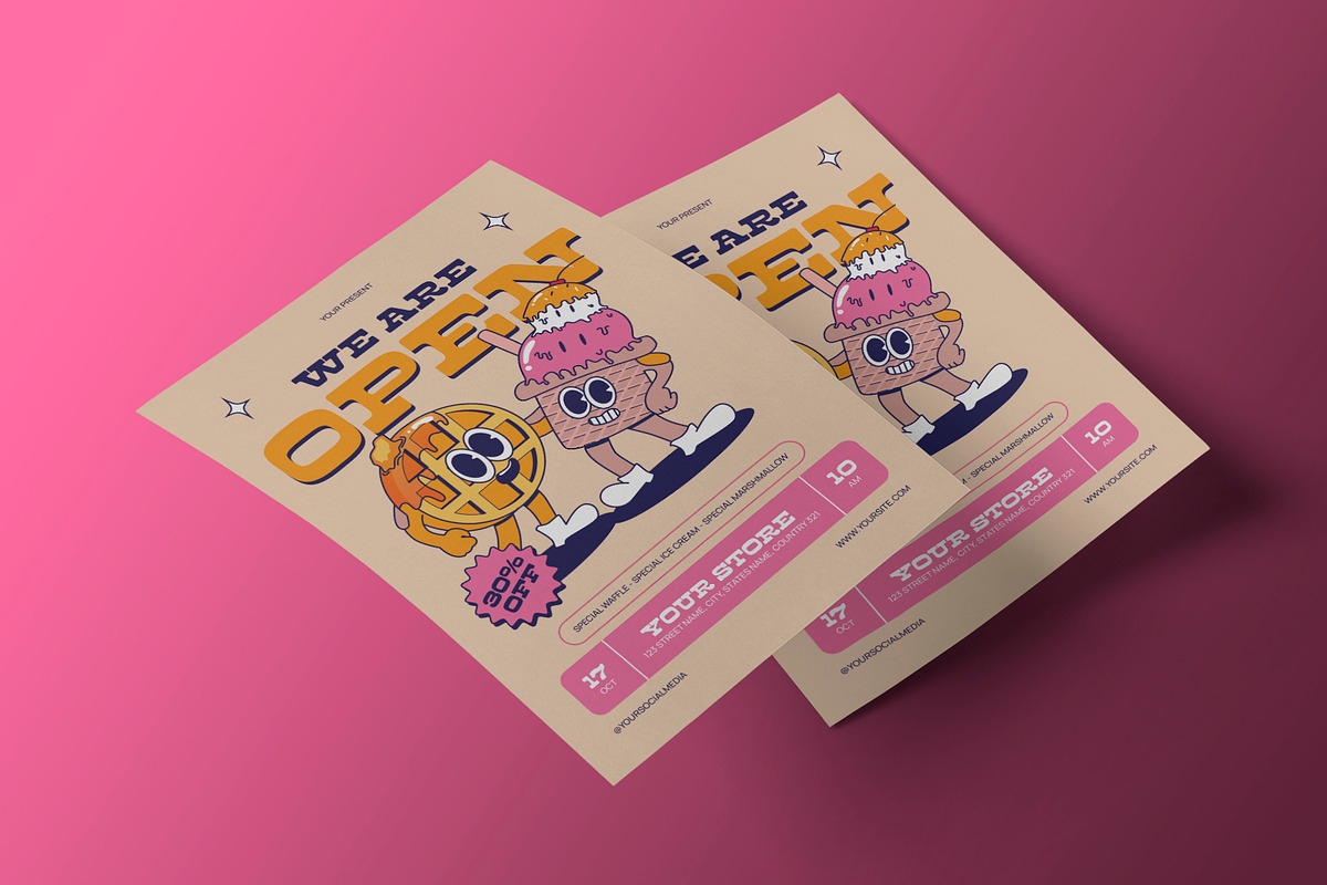 Dessert Store Open Flyer, a Flyer Template by Neermana (Photo 3 of 4)