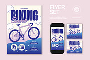 Purple Pink Biking Event Flyer Set, a Flyer Template by graphicook (Thumbnail 1 of 3)