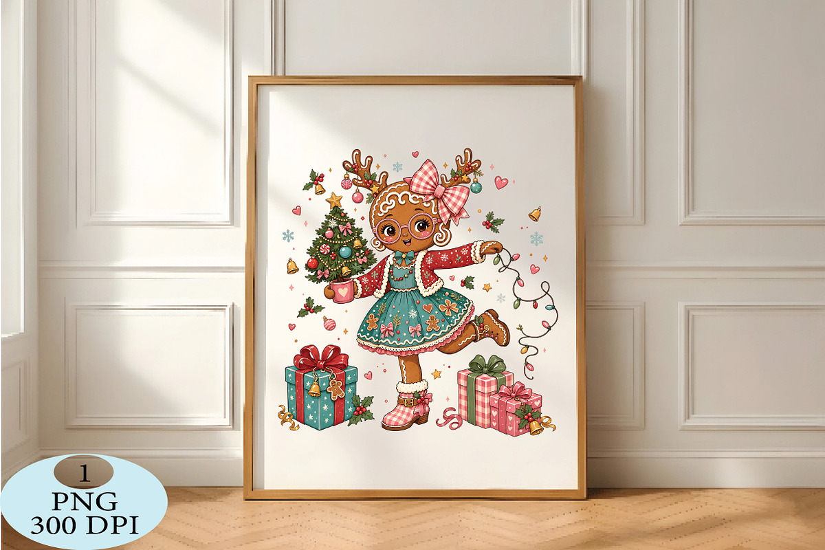 Cute Gingerbread Girl Christmas PNG, a Seasonal Illustration by Daily.Designs (Photo 5 of 5)