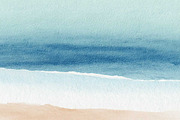 water watercolour abstract beach, an Illustration by VetalStock (Thumbnail 4 of 6)