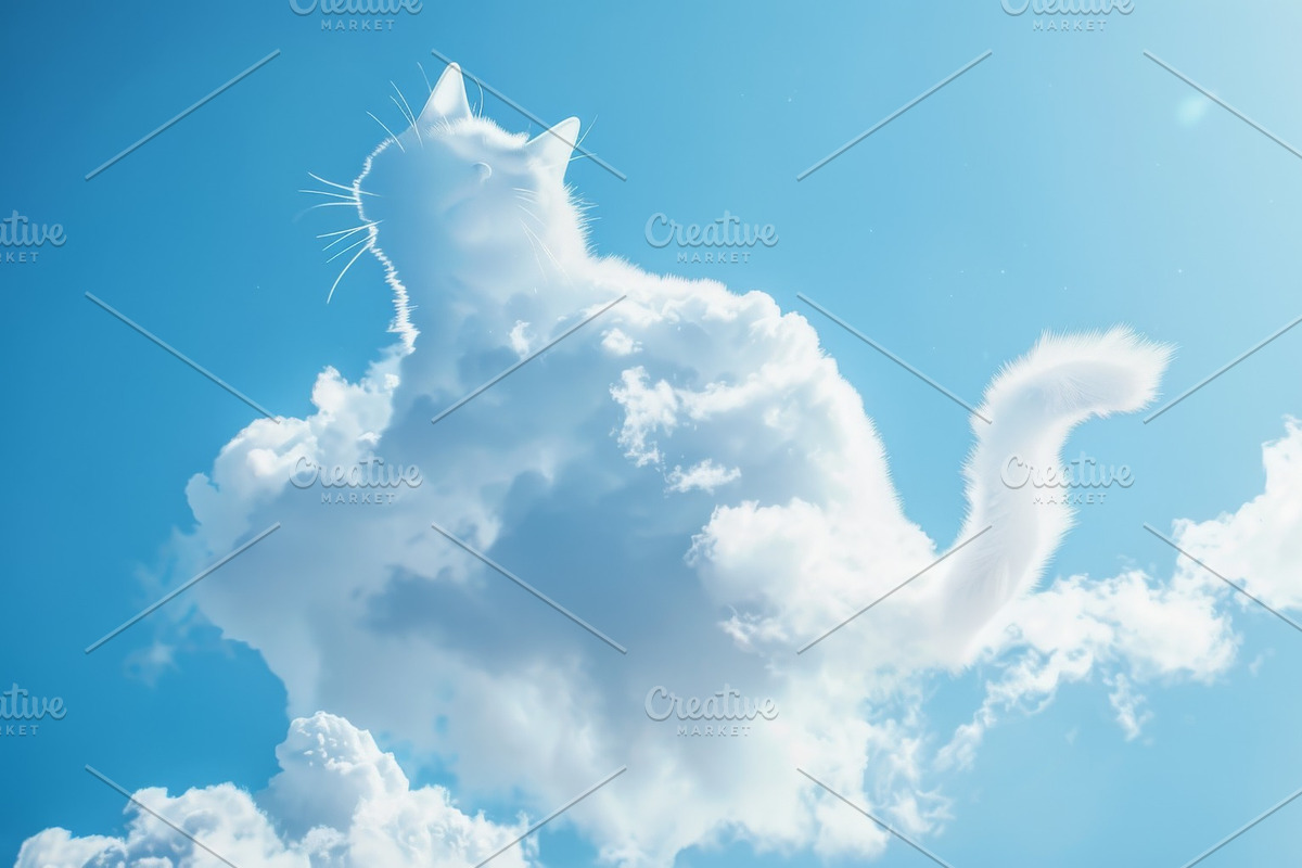 90 Clouds animals against a blue sky, an Animal Illustration by Handmadefont (Photo 42 of 64)