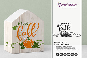Hello Fall SVG | Pumpkin SVG Vector