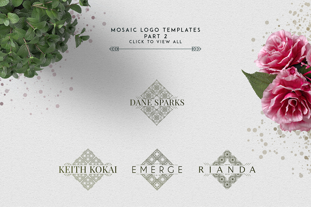 [Spring Vibes] 40 Mosaic Logos -50%, a Branding & Logo Template by VP Fonts (Photo 25 of 27)