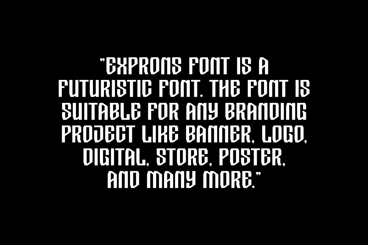 Exprons - Futuristic Space Font, a Sans Serif Font by Iqsiart Studio (Photo 3 of 7)
