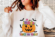 Pumpkin Floral Trick or Treat Graphi, an Illustration by Libby Wishes (Thumbnail 2 of 6)