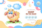 Cute Cartoon sheep. Tshirt, PNG., an Animal Illustration by KENO Mascots (Thumbnail 1 of 4)