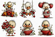 Whimsical Strawberry Duck Clipart, an Animal Illustration by Libby Wishes (Thumbnail 4 of 5)