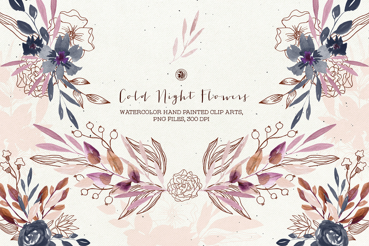 Cold Night Flowers, a Decorative Illustration by Webvilla Studio (Photo 6 of 6)