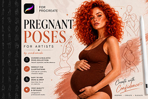 Pregnant Body Poses stamp Procreate