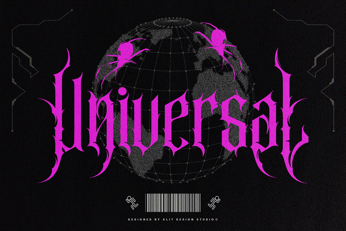 Nortnoh Metal Modern Typeface, a Blackletter Font by alit design (Photo 5 of 20)