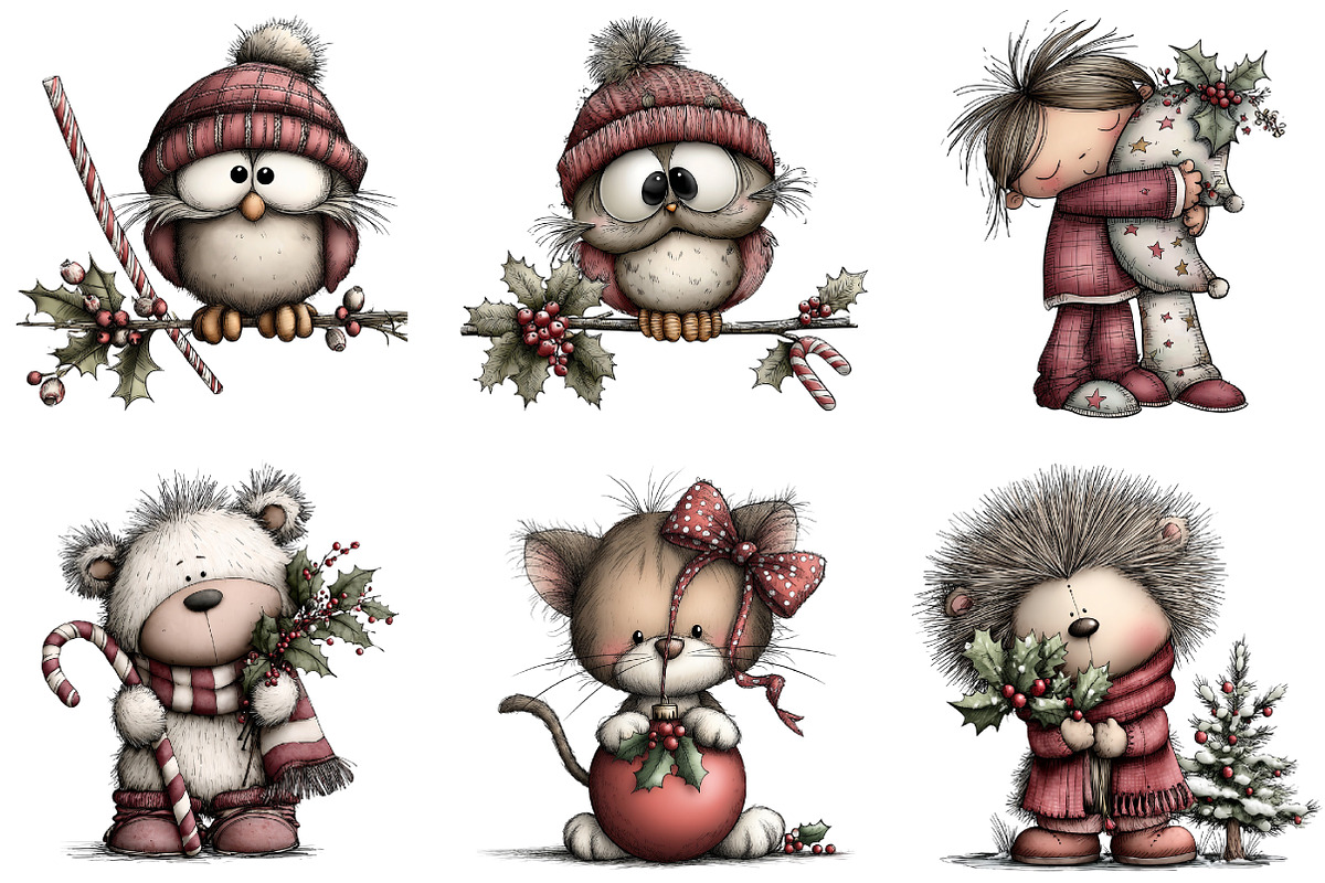 Whimsical Christmas Clipart Bundle, an Illustration by DreamArtGraphic (Photo 4 of 4)