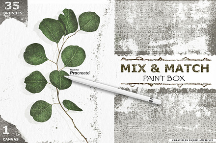 Mix & Match Procreate Paint Box, a Brush Add-On by Liquid Amethyst Art