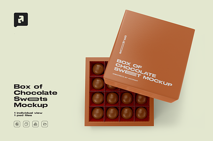 Box of Chocolate Sweets Mockup, a Packaging Mockup by _Adroit_