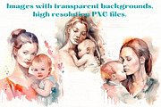 Mother and Baby Watercolor Clipart, a Person Illustration by Mermaids Cove (Thumbnail 5 of 10)