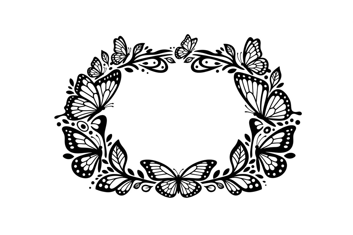 Butterfly Floral Vintage Frame Bundl, an Illustration by Creativeshirt (Photo 45 of 51)