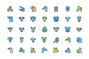 125 Animals And Birds Vector Icons