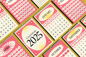 Pink Vintage Aesthetic Calendar 2025