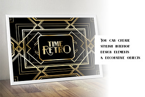 Set Art Deco Frames Vector Graphic