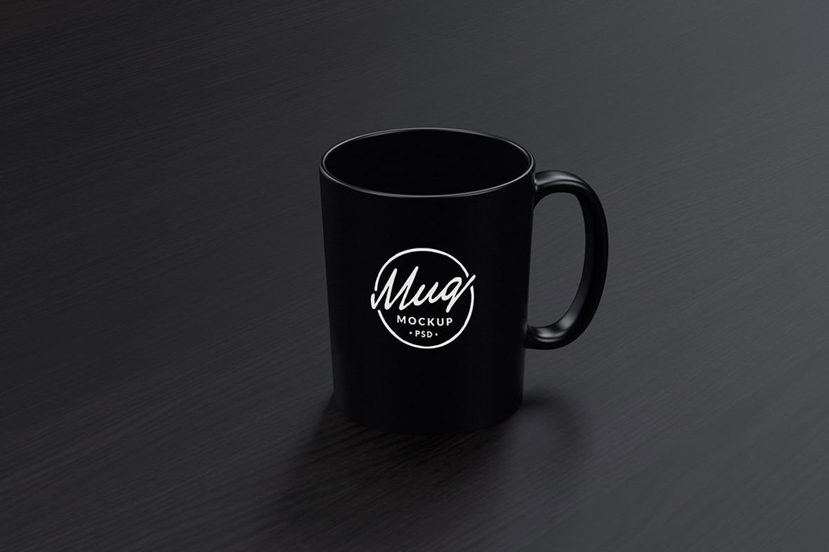 Black Coffee Mug Mockup, a Cups & Container Mockup by Designrepos