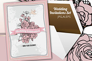 Wedding Invitation Set. Vintage, an Invitation Template by El-Studio (Thumbnail 3 of 6)