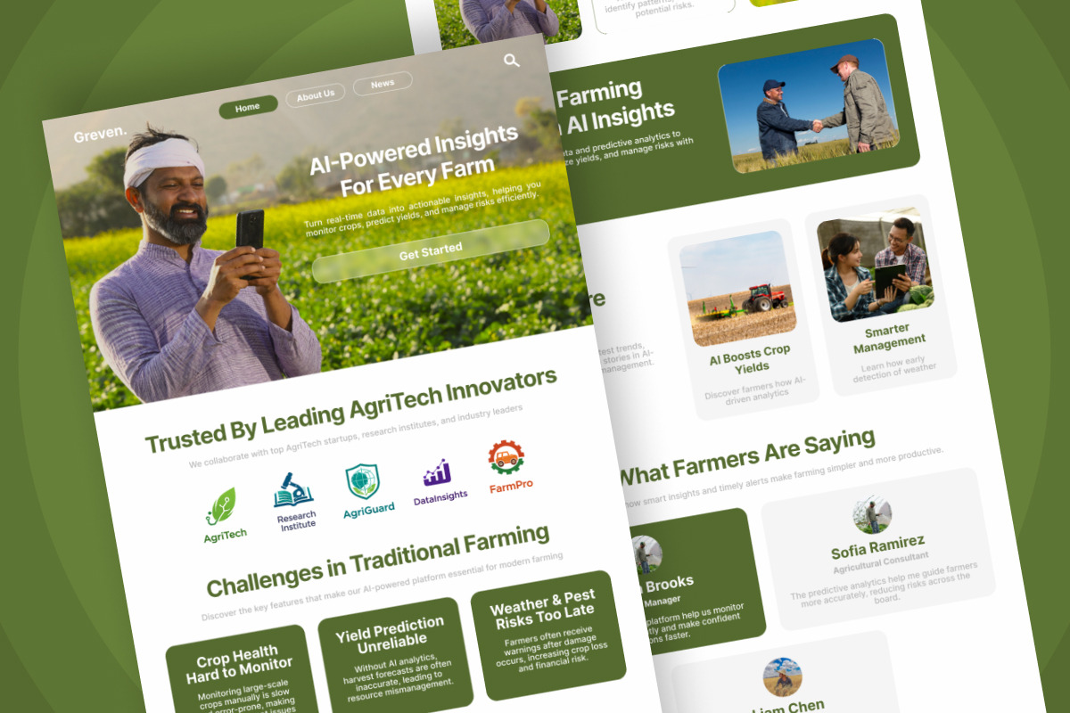 Greven AgriTech AI Monitor Landing, a Landing Page Template by productype1 (Photo 4 of 5)