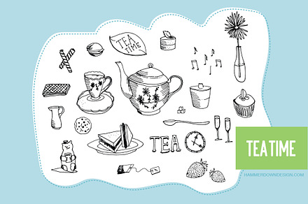 Hand Drawn Clipart - Tea Time