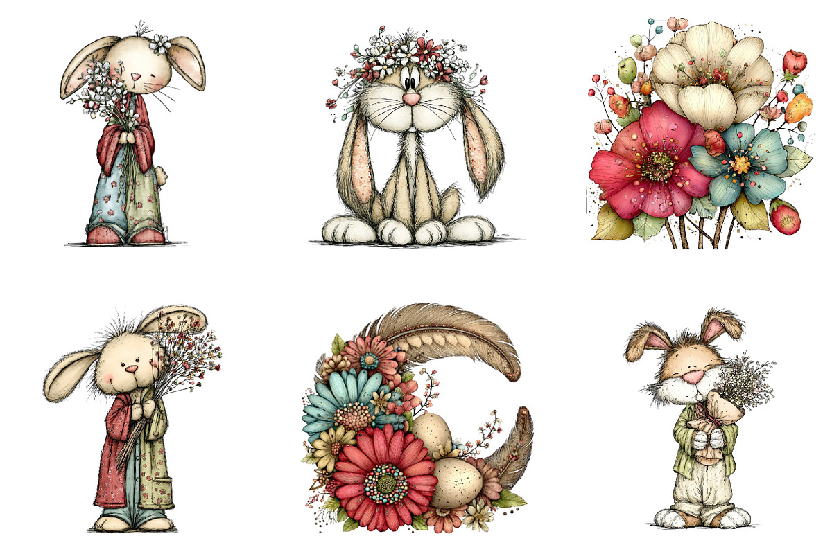 Boho Easter Elements Bundle, an Illustration by CreationArt (Photo 7 of 7)
