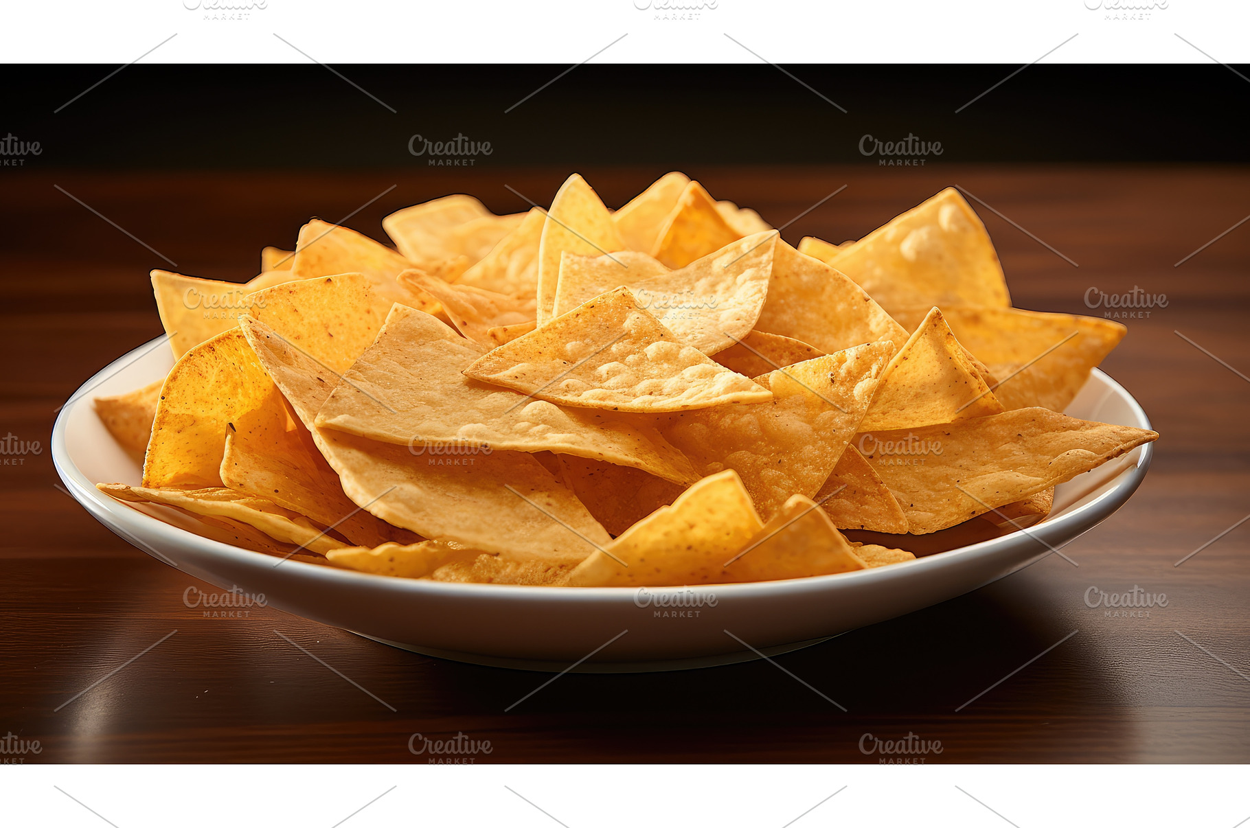 crispy white corn tortilla chips ai, a Food & Drink Photo by pikepicture