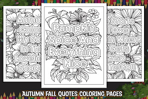 50 Autumn Fall Quotes Coloring Pages, an Illustration by protabsorkar11