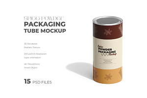 Paper Tube With Metallic Lid Mockup