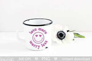 Love More Worry Less Svg, Hippie Png