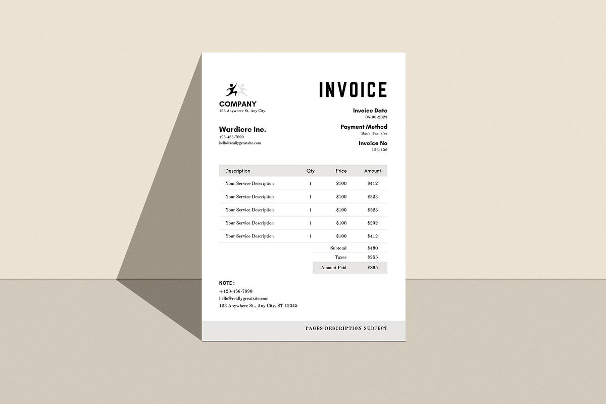Invoice template, a Business Card Template by MNT-Creator (Photo 1 of 2)