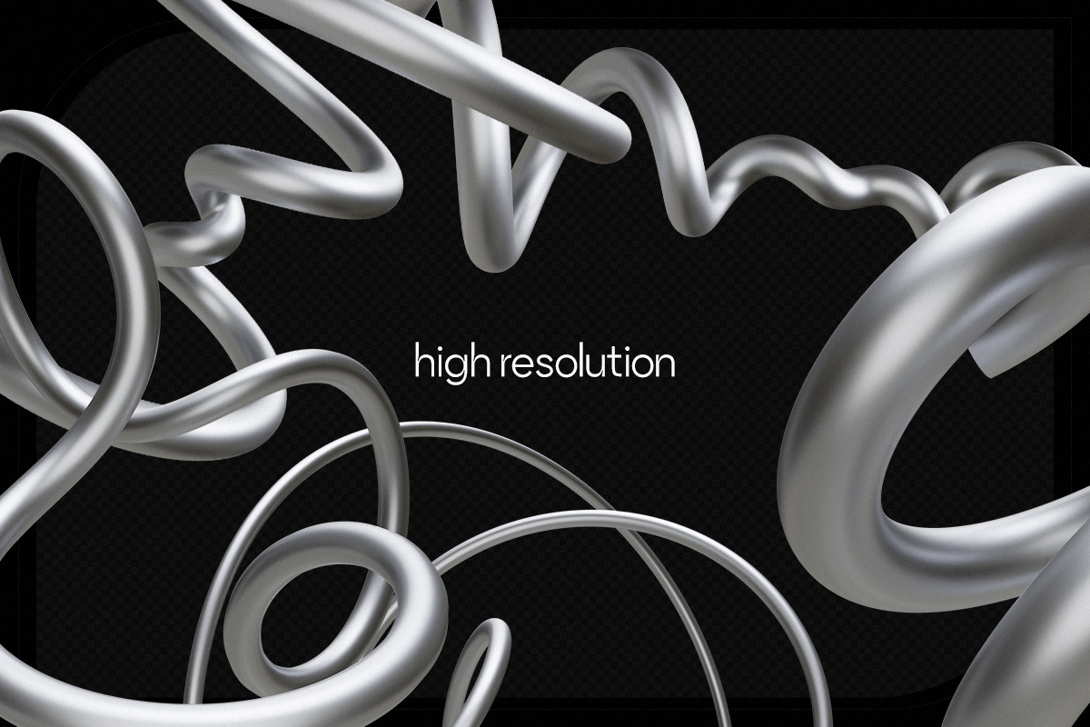 3D Chrome Spirals - Shapes & Object, an Object Graphic by saintricchi (Photo 2 of 7)